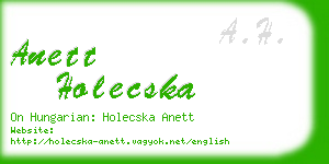 anett holecska business card